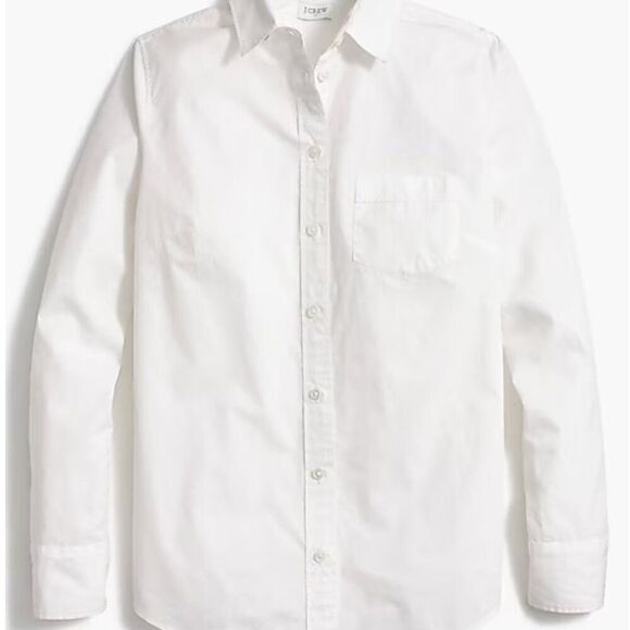 J. Crew Factory White Button-up cotton poplin shirt in signature fit NWT - Picture 2 of 7